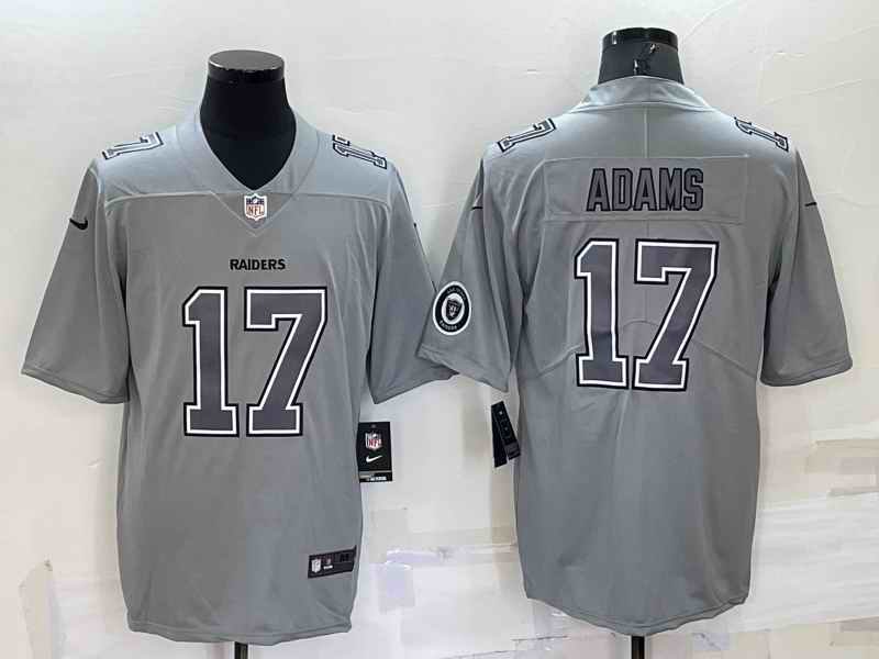 Men's Las Vegas Raiders #17 Davante Adams With Patch Grey Atmosphere Fashion Stitched Jersey