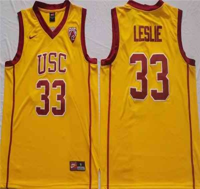 Men's USC Trojans #33 Lisa Leslie Yellow Stitched Jersey