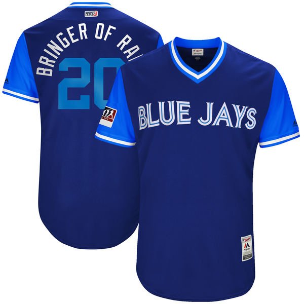 Men's Toronto Blue Jays #20 Josh Donaldson Bringer of Rain Majestic Light Blue/Royal Players Weekend Classic Stitched MLB Jersey