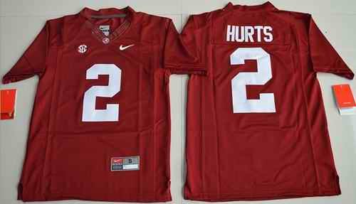 Crimson Tide #2 Jalen Hurts Red Limited Stitched Youth NCAA Jersey