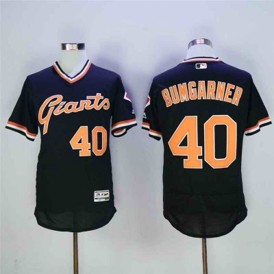 Men's San Francisco Giants #40 Madison Bumgarner Black Cool Base Cooperstown Collection Player Stitched MLB Jersey