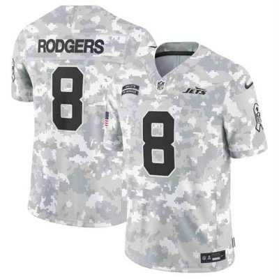 Men's New York Jets #8 Aaron Rodgers 2024 F.U.S.E Arctic Camo Salute to Service Limited Stitched Football Jersey