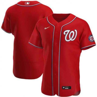 Men's Washington Nationals Blank Red Flex Base Stitched Jersey