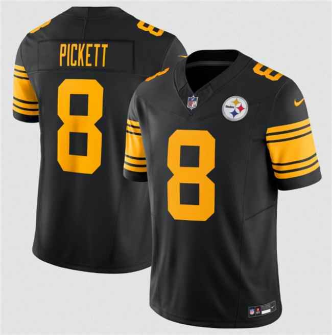 Men's Pittsburgh Steelers #8 Kenny Pickett Black 2023 F.U.S.E. Color Rush Limited Jersey