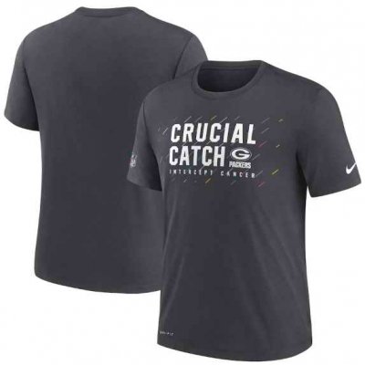 Men's Green Bay Packers Charcoal 2021 Crucial Catch Performance T-Shirt