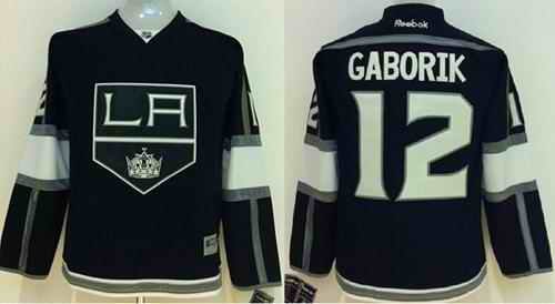 Kings #12 Marian Gaborik Black Home Stitched Youth NHL Jersey