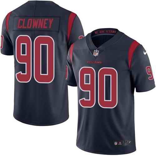 Nike Texans #90 Jadeveon Clowney Navy Blue Youth Stitched NFL Limited Rush Jersey