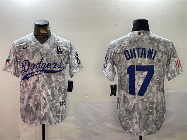 Men's Los Angeles Dodgers #17 Shohei Ohtani 2024 Arctic Camo Stitched Baseball Jersey