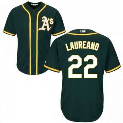 Men's Oakland Athletics #22 Ram'n Laureano Green Stitched MLB Jersey