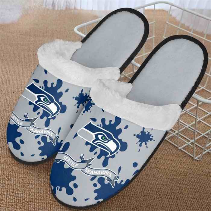 Men's Seattle Seahawks Team Logo Staycation Slippers/Shoes(Pls check description for details) 002