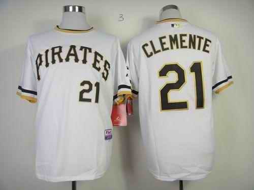 Pirates #21 Roberto Clemente White Alternate 2 Cool Base Stitched MLB Jersey