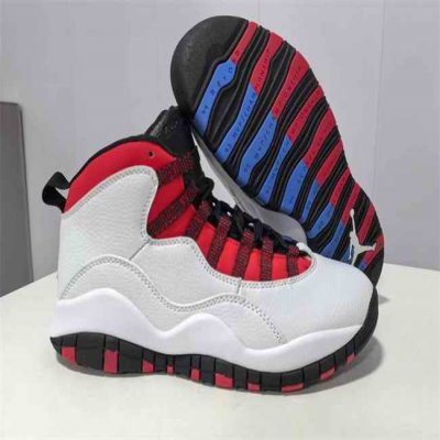 Men's Running Weapon Air Jordan 10 White/Red Shoes 008