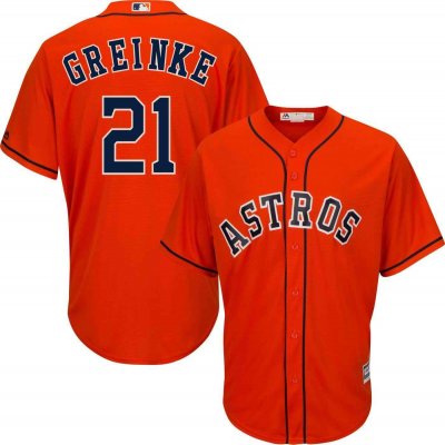 Men's Houston Astros #21 Zack Greinke Majestic Orange 2019 Cool Base Stitched MLB Jersey