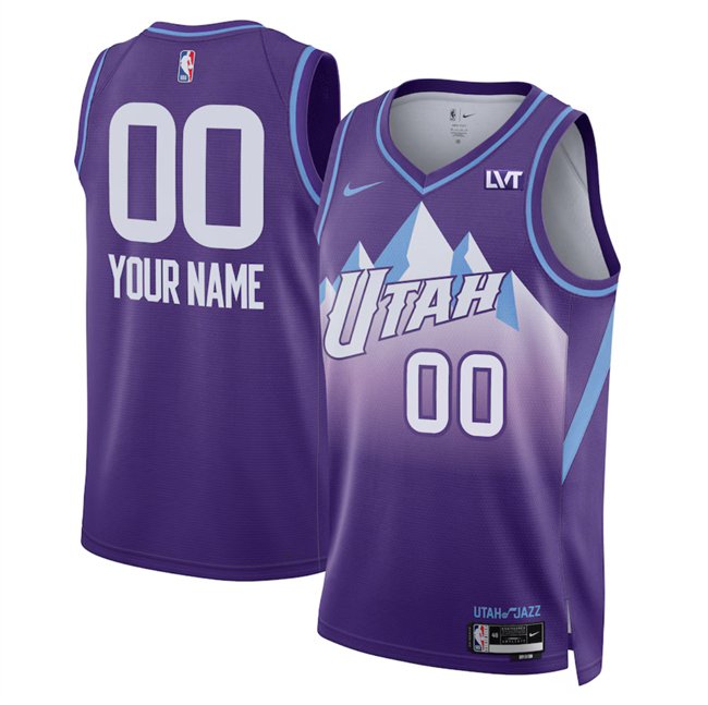 Men's Utah Jazz Active Player Custom Purple 2024/25 City Edition Stitched Basketball Jersey