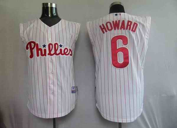 Phillies #6 Ryan Howard White(Red Strip) Vest Style Stitched MLB Jersey