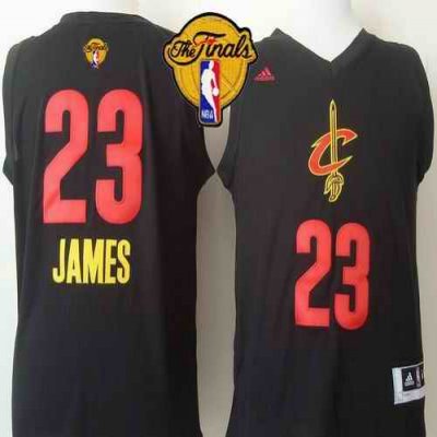 Cavaliers #23 LeBron James Black New Fashion The Finals Patch Stitched NBA Jersey