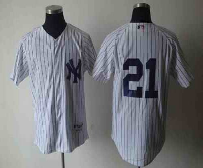 Yankees #21 Paul O'Neill White Cooperstown Stitched MLB Jersey