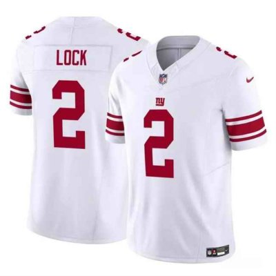 Men's New York Giants #2 Drew Lock White 2023 F.U.S.E. Vapor Untouchable Limited Stitched Jersey