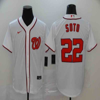 Men's Washington Nationals #22 Juan Soto Majestic White Cool Base Stitched MLB Jersey