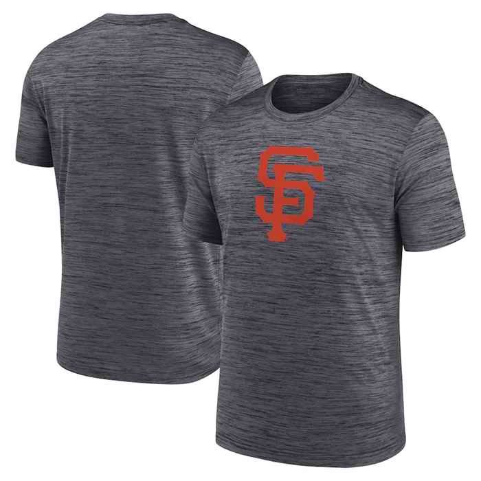 Men's San Francisco Giants Grey Team Logo Velocity Practice Performance T-Shirt