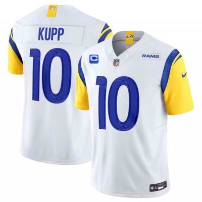 Men's Los Angeles Rams #10 Cooper Kupp White 2023 F.U.S.E. With  4-Star C Patch Vapor Untouchable Limited Stitched Football Jersey