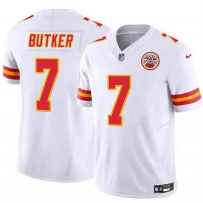 Youth Kansas City Chiefs #7 Harrison Butker White 2024 F.U.S.E Vapor Untouchable Limited Stitched Football Jersey