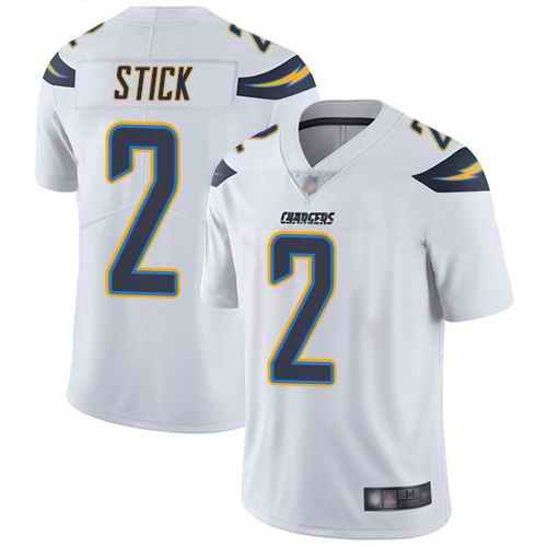 Men's Los Angeles Chargers #2 Easton Stick White Vapor Untouchable Limited Stitched NFL Jersey