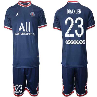 Men's Paris Saint-Germain #23 Draxler 2021/22 Blue Soccer Jersey