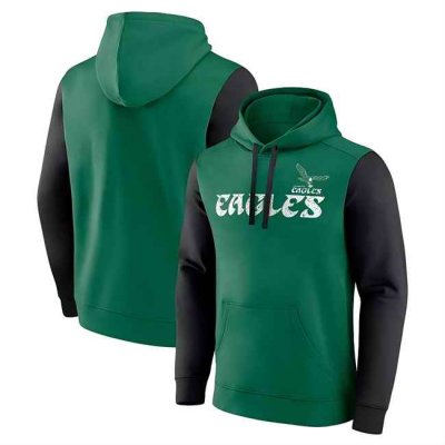 Men's Philadelphia Eagles Kelly Green/Black Fleece Pullover Hoodie