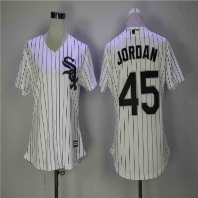 Women's Chicago White Sox #45 Michael Jordan White Cool Base Stitched MLB Jersey