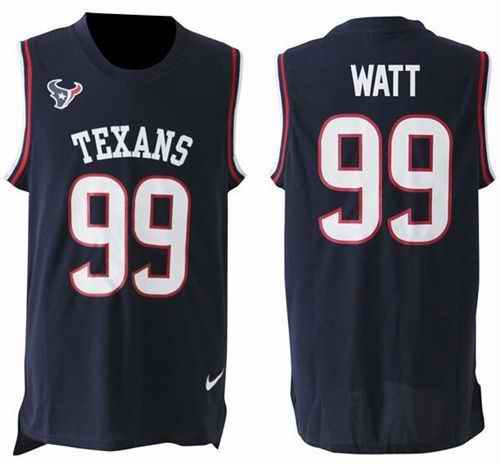 Nike Texans #99 J.J. Watt Navy Blue Team Color Men's Stitched NFL Limited Tank Top Jersey