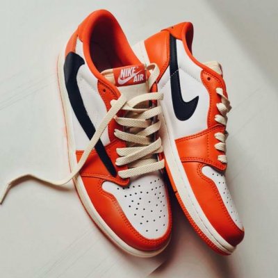 Men's Running Weapon Air Jordan 1 Low Orange Shoes 0360