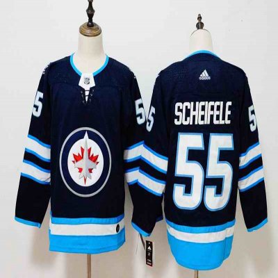 Men's Adidas Winnipeg Jets #55 Mark Scheifele Navy Stitched NHL Jersey