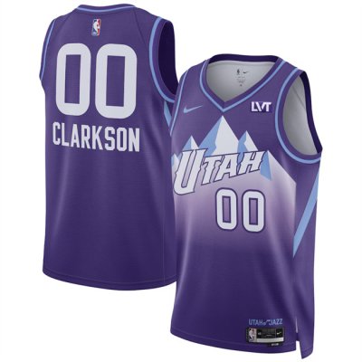 Men's Utah Jazz #00 Jordan Clarkson Purple 2024/25 City Edition Stitched Basketball Jersey