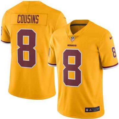 Nike Redskins #8 Kirk Cousins Gold Men's Stitched NFL Limited Rush Jersey