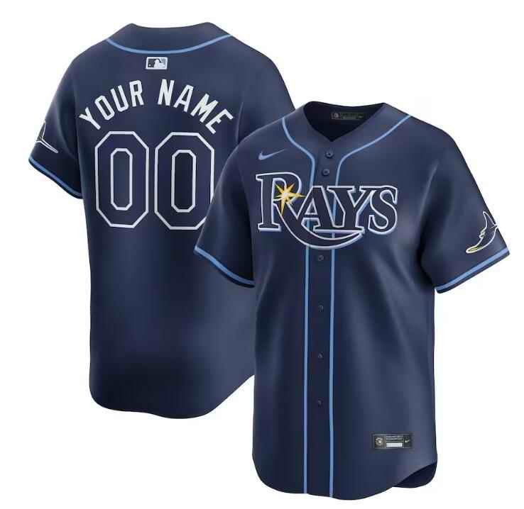 Men's Tampa Bay Rays Active Player Custom Navy Away Limited  Stitched Baseball Jersey