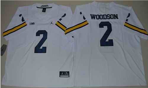 Wolverines #2 Charles Woodson White Jordan Brand Elite Stitched NCAA Jersey