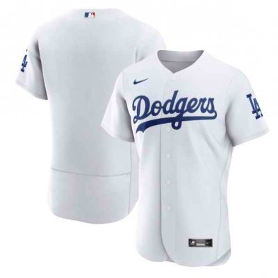 Men's Los Angeles Dodgers Blank White Flex Base Sttiched Jersey