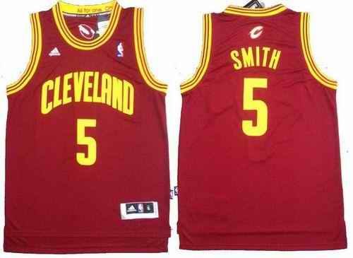 Revolution 30 Cavaliers #5 J.R. Smith Red Stitched NBA Jersey