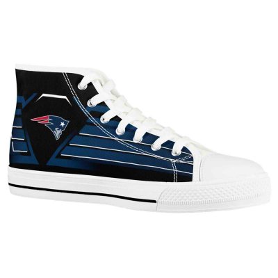 Women's New England Patriots High Top Canvas Sneakers 003