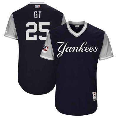 Men's New York Yankees #25 Gleyber Torres GT Majestic Navy/Gray 2018 Players' Weekend Stitched MLB Jersey