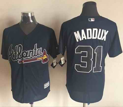 Braves #31 Greg Maddux Blue New Cool Base Stitched MLB Jersey