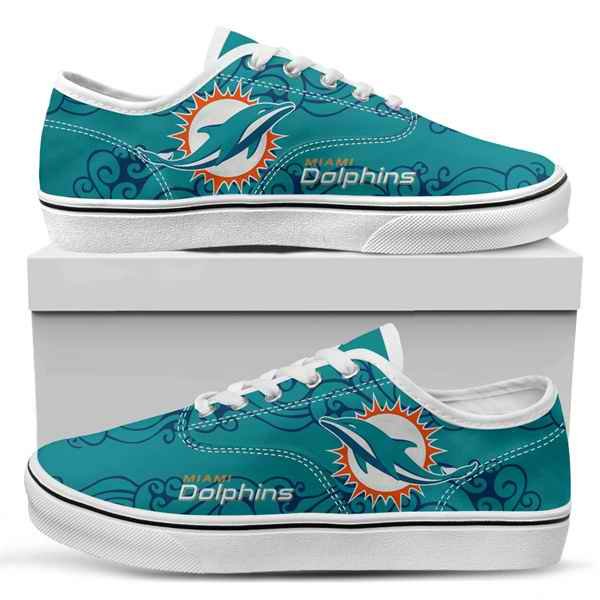 Women's Miami Dolphins Vans Low Top Sneakers 001