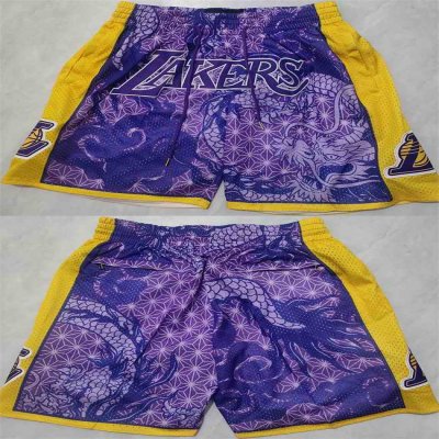 Men's Los Angeles Lakers Purple Shorts (Run Small)