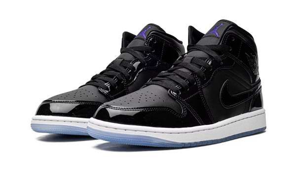 Men's Running Weapon Air Jordan 1 Mid Black Shoes 0357