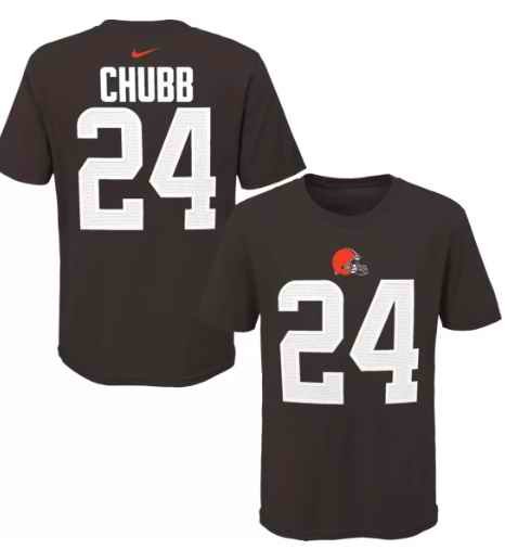 Youth Cleveland Browns #24 Nick Chubb Brown T-Shirt