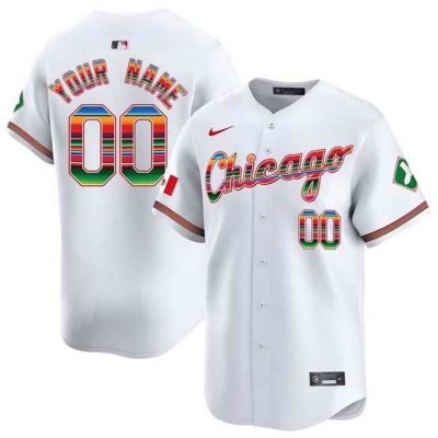 Men's Chicago White Sox Customized White Mexico Vapor Premier Limited Stitched Baseball Jersey