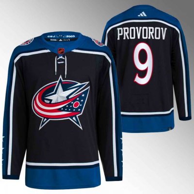 Men's Columbus Blue Jackets #9 Ivan Provorov Black 2022-23 Reverse Retro Stitched Jersey