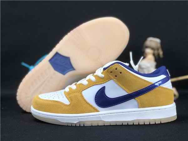 Women's Dunk Low SB White/Yellow Shoes 048