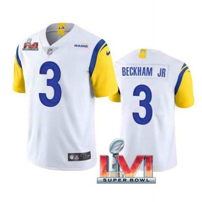 Youth Los Angeles Rams #3 Odell Beckham Jr.  White 2022 Super Bowl LVI Vapor Untouchable Limited Stitched Jersey